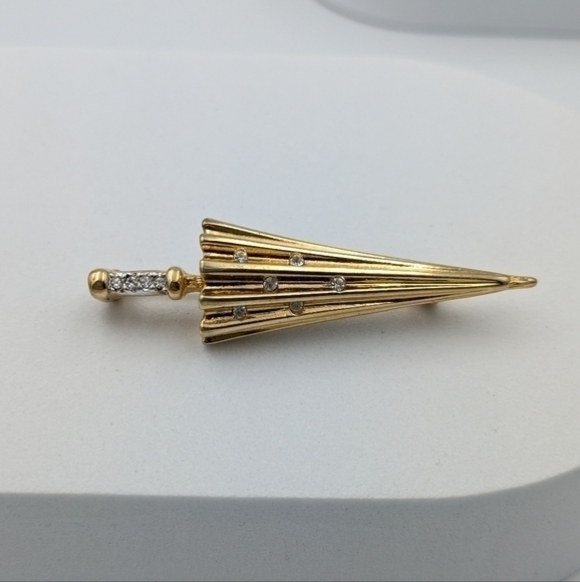 Vintage signed Keyes umbrella brooch pin - Picture 2 of 4